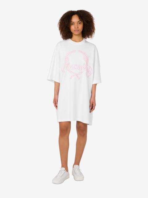 Moschino HEAVY COTTON OVERSIZE DRESS LAUREL CROWN