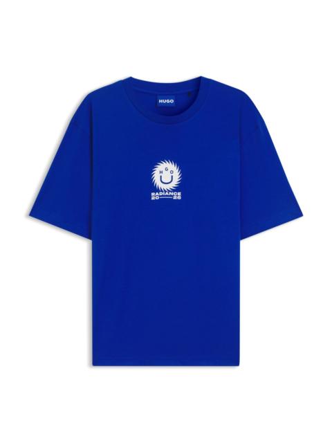 HUGO COTTON-JERSEY T-SHIRT WITH HAPPY HUGO ARTWORK