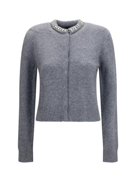 PINKO Pinko Colonia Cardigan with Jewel Collar Grey Women