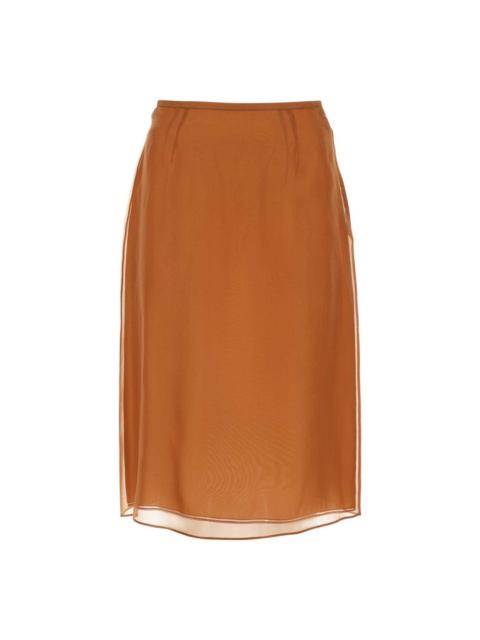 Double Layer Semi-sheer Midi Skirt