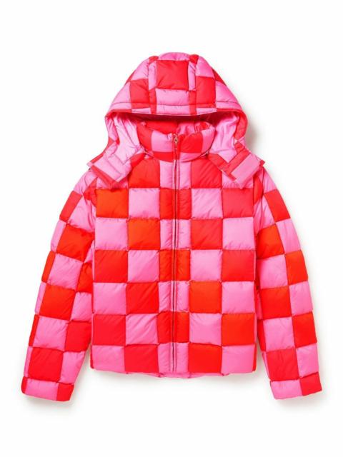 ERL ERL Hooded quilted padded checked shell jacket
