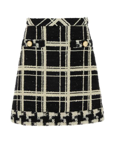 Valentino Garavani Women Embroidered Tweed Mini Skirt