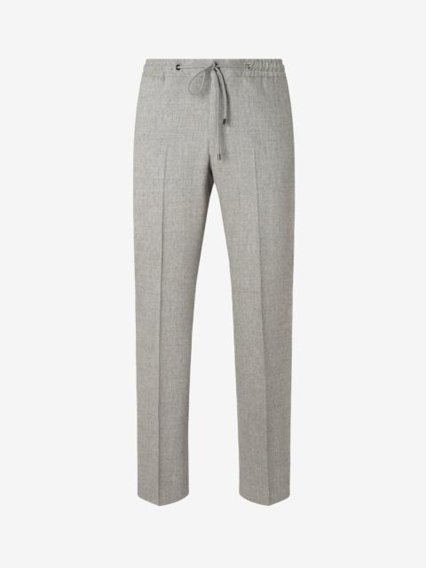 CORNELIANI Light grey wool flannel and cashmere trousers