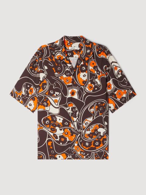 Sandro LOOSE-FIT PRINT SHARK COLLAR SHIRT