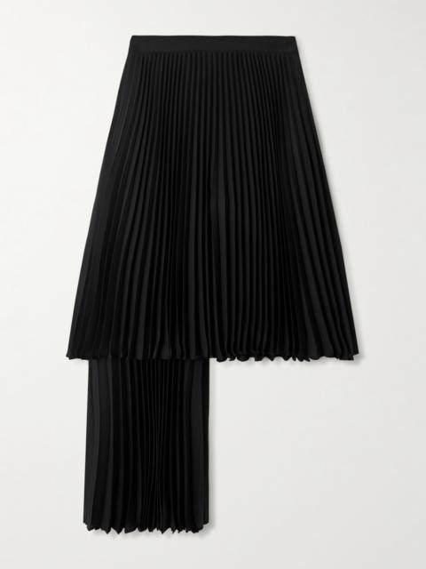 Bottega Veneta Layered Pleated Twill Midi Skirt