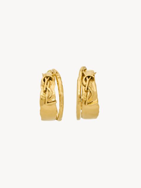 SAINT LAURENT LARGE CASSANDRE EARRINGS IN METAL