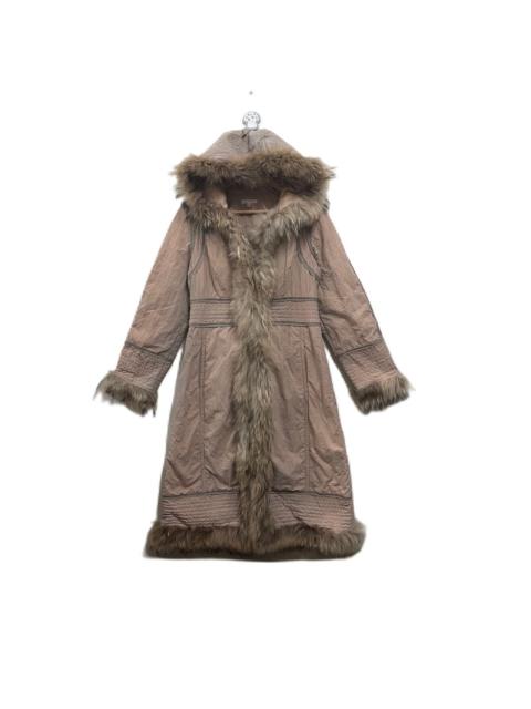 Designer - Paule Ka long coat with marmot fur trim hoodie