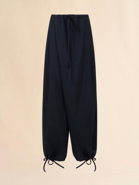 Marni BLUE TROPICAL WOOL DRAWSTRING TROUSERS