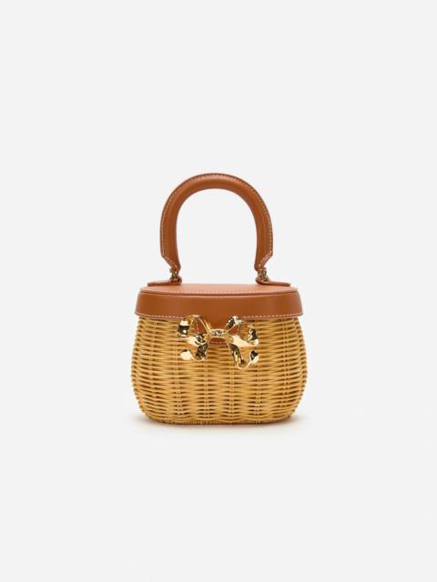 self-portrait Rattan Bow Basket Bag
