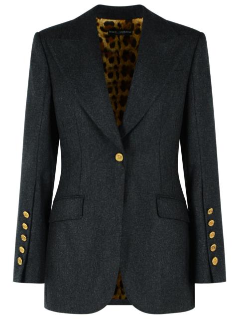 Dolce & Gabbana Dolce & Gabbana Grey Wool Flannel Jacket Women