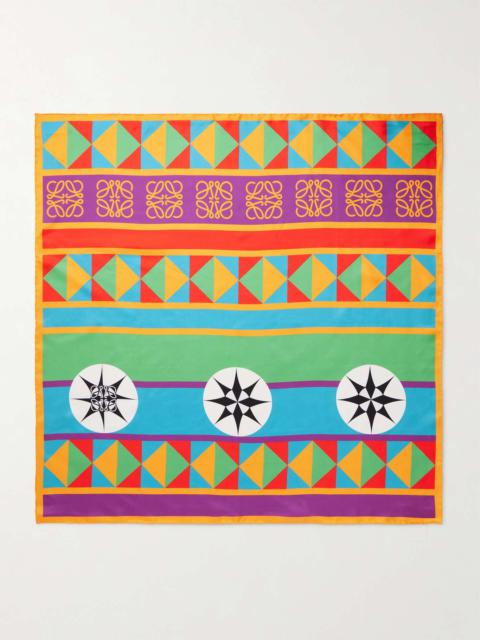 + Paula's Ibiza printed silk-twill scarf Multi