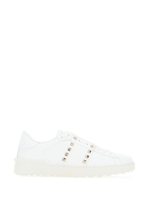 Valentino Valentino Garavani Man White Leather Rockstud Untitled Sneakers
