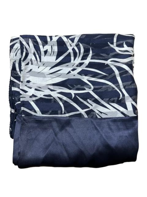 Other Designers Unbranded Scarf Wraps  100% Silk Blue Patterned Lined Navy Blue White
