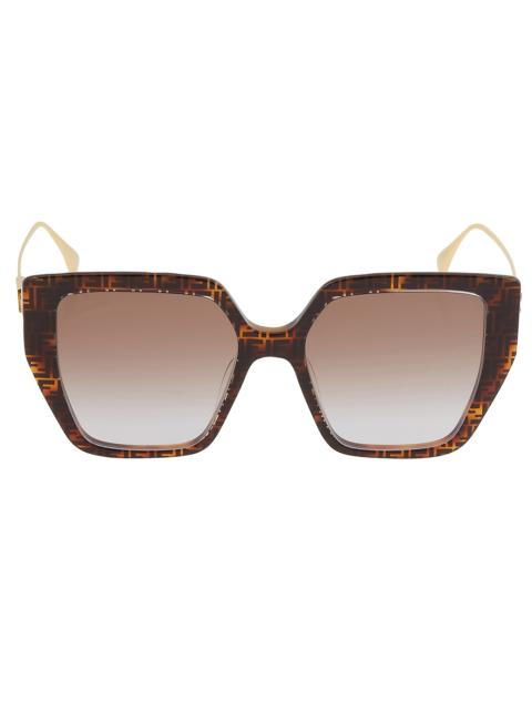 FENDI Fendi Brown Gradient Butterfly Ladies Sunglasses FE40012U 55F 55