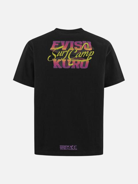 EVISU Logo Embroidery and Surf Camp Print Regular Fit T-shirt