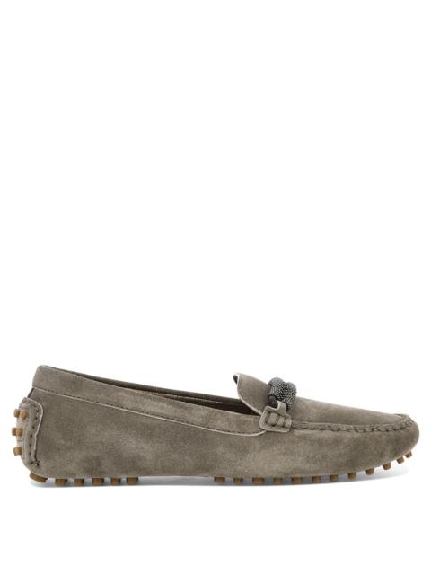 Brunello Cucinelli Brunello Cucinelli Women Suede Loafers With Jewel Detailing