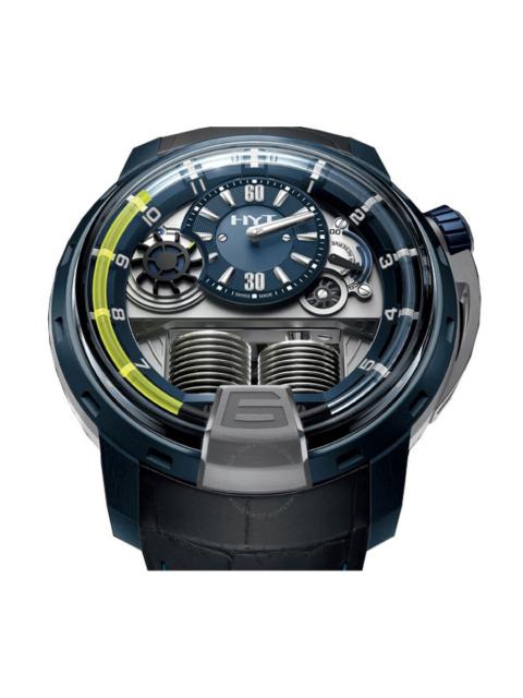 Other Designers HYT H1 Alumen Blue Black Rubber Men's Watch 148-AB-31-GF-RU