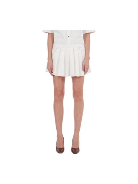FERRAGAMO Ferragamo White Pleated Mini Skirt