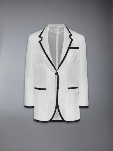 Thom Browne SILK ORGANZA ELONGATED JACKET