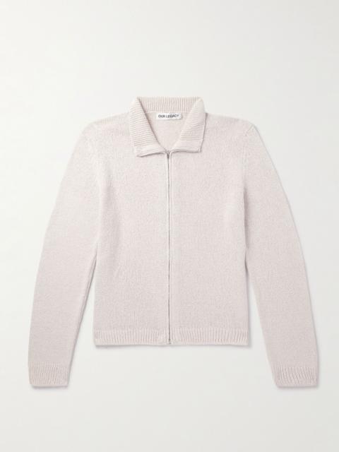 Our Legacy Float Silk Zip-Up Cardigan Neutral