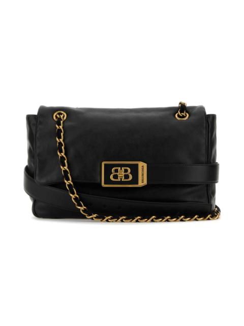 BALENCIAGA Black Leather Medium Modu Shoulder Bag