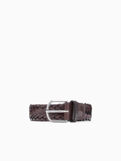 GIORGIO ARMANI WOVEN LEATHER BELT