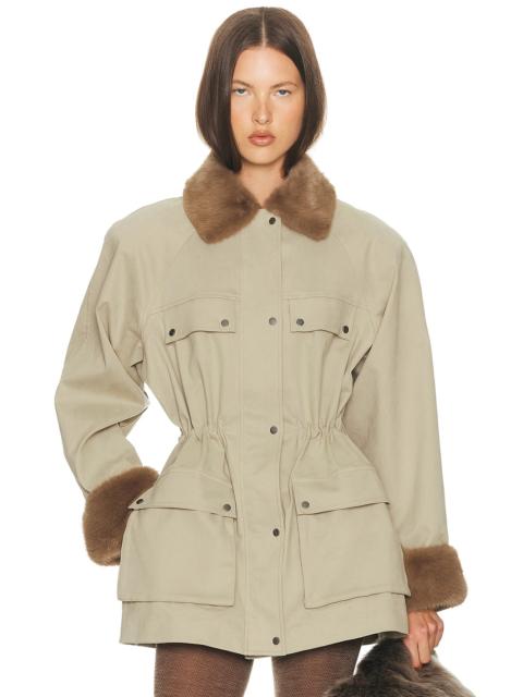 HELSA The Balmoral Jacket With Faux Fur Trim