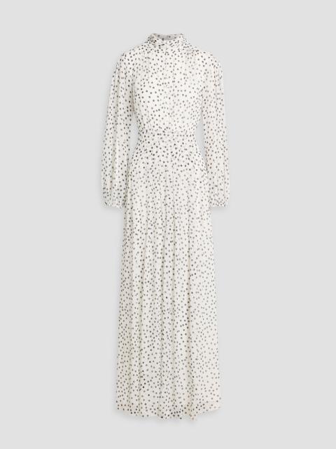 Other Designers Pleated polka-dot georgette maxi dress