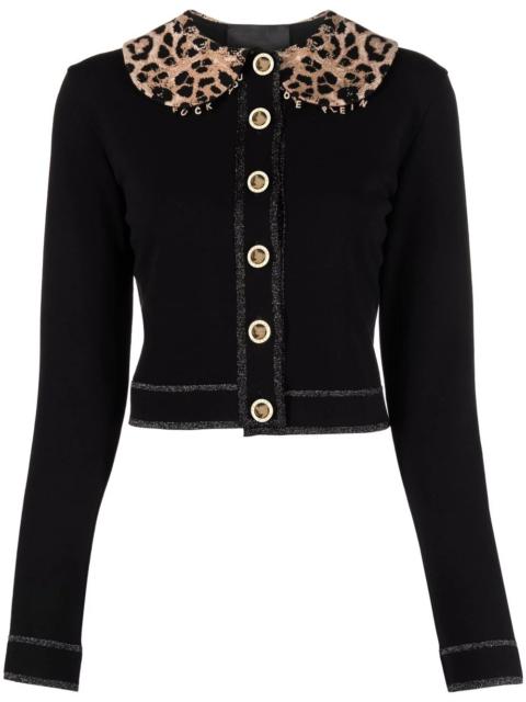 PHILIPP PLEIN leopard print collar cardigan