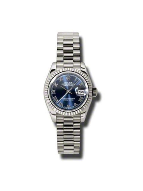 ROLEX Rolex Lady-Datejust 26 Black Dial 18K White Gold President Automatic Ladies Watch 179179BLRP