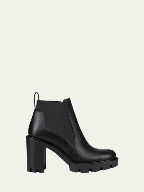 Christian Louboutin Marchacroche Leather Red Sole Chelsea Booties