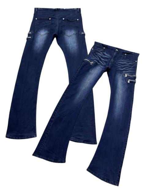 Blue Blue Japan 🔥FYE🔥BIKE*STAR Grunge Punk Multi-zipper FLARE Pants