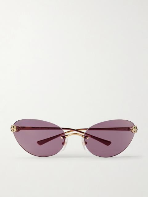 Cartier Panthère De Cartier Rimless Cat-eye Gold-tone Sunglasses