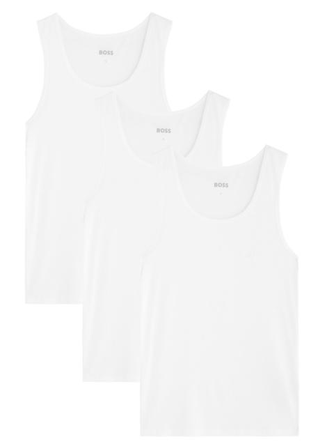 Boss Logo-embroidered Cotton Tank
