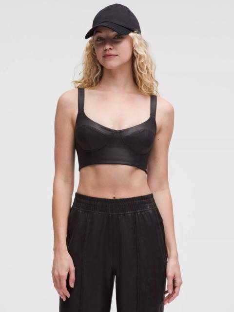 lululemon Everlux Longline Workout Bra Light Support, A/B Cup *Matte Foil