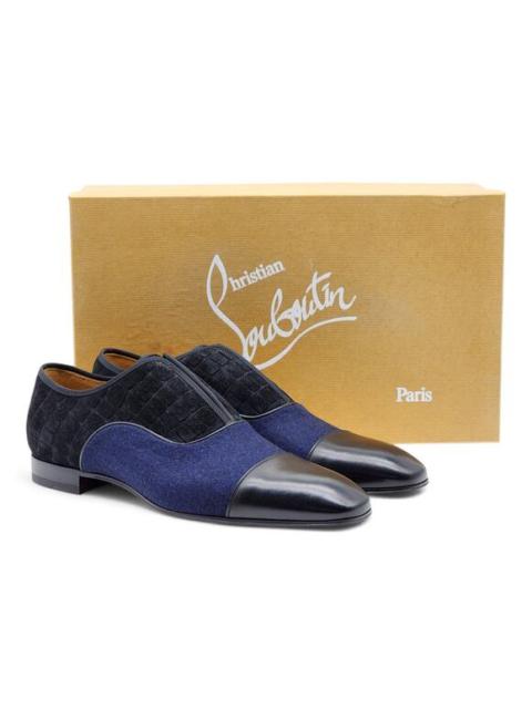 Christian Louboutin Alpha Male Oxfords - Fabric/Leather Black Blue 42 9US $1095