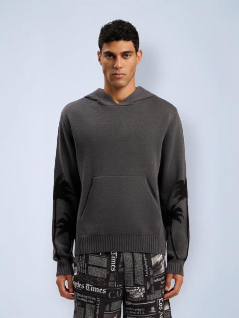 Palm Angels Back Palms Knit Hooded Sweatshirt