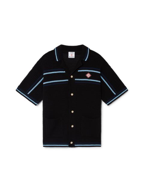 CASABLANCA Tennis Cotton Crochet Short Sleeve Shirt