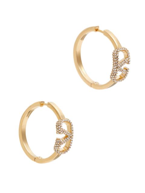 Valentino VLogo crystal-embellished hoop earrings