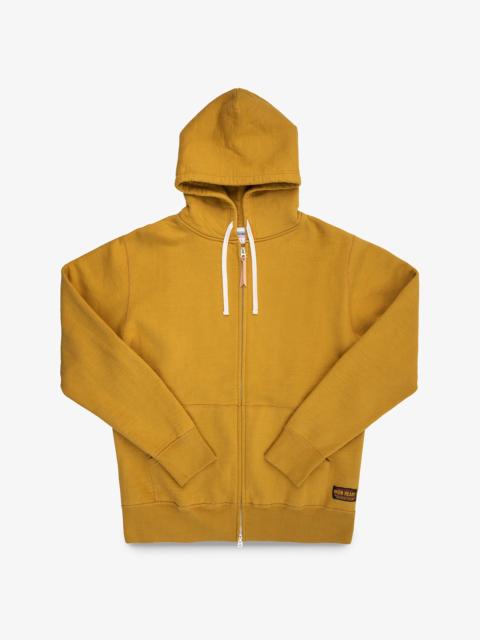 Iron Heart 14OZ ULTRA HEAVYWEIGHT LOOPWHEEL COTTON ZIPPERED HOODIE - MUSTARD
