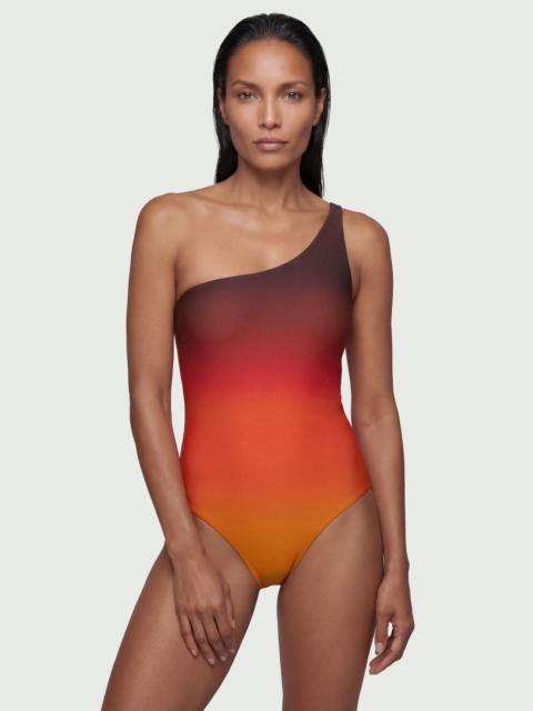 KAREN MILLEN Ombre Printed One Shoulder Swimsuit