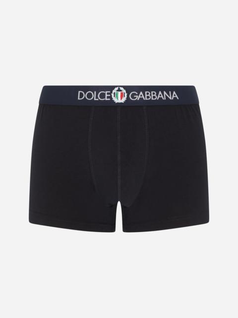 Dolce & Gabbana Two-way-stretch jersey regular-fit boxers with emblem