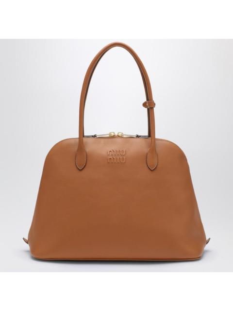 Miu Miu Cognac-Coloured Leather Bag With Logo Women