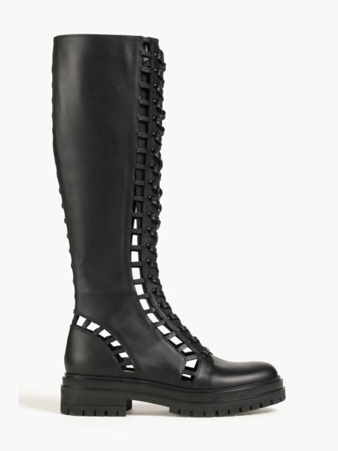 Gianvito Rossi Halsey cutout leather combat boots