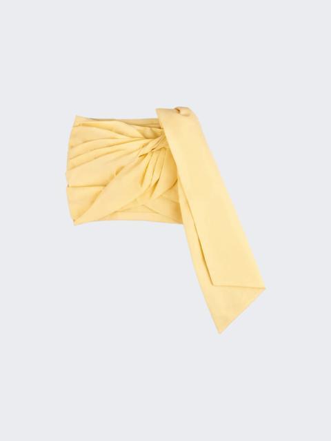 AREA Taffeta Knot Mini Skirt Light Yellow