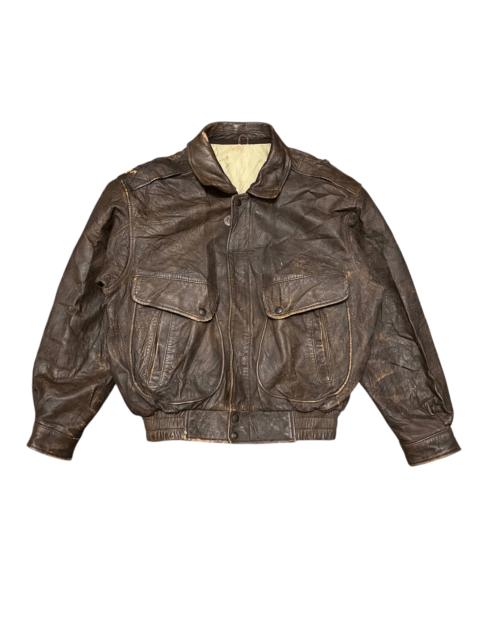 Other Designers Vintage Skelly Aero Dynamic Gasoline Cuir Leather Jacket