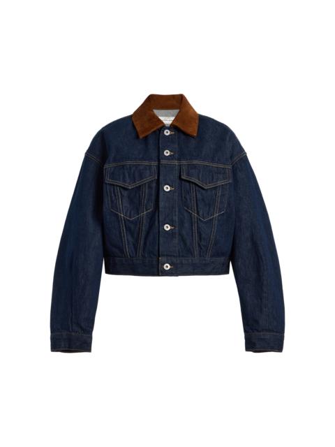 SLVRLAKE Kira Curve-Sleeve Denim Trucker Jacket blue
