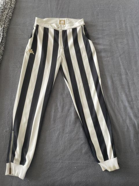 Other Designers Vintage - KAPPA KONTROLL BLACK & WHiTE STRiPED TRACK PANTS BEETLEJUiCE
