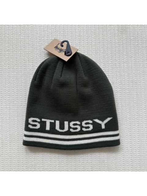 Stüssy Stussy Stripe Skull Cap Beanie Hat / Green