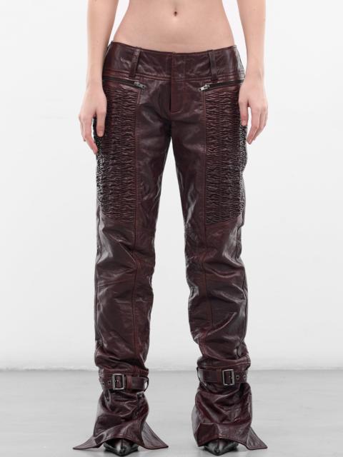 KNWLS Brown SMK Lamb Leather Trousers